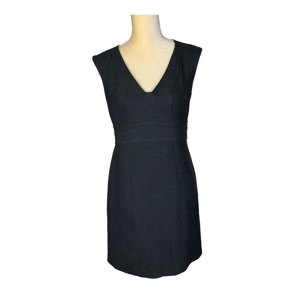 Loft Sleeveless V-Neck Sheath Gray Dress Size 4